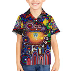 Personalised NAIDOC Week 2025 Warriors Rugby Kid Hawaiian Shirt Aboriginal Dot Painting