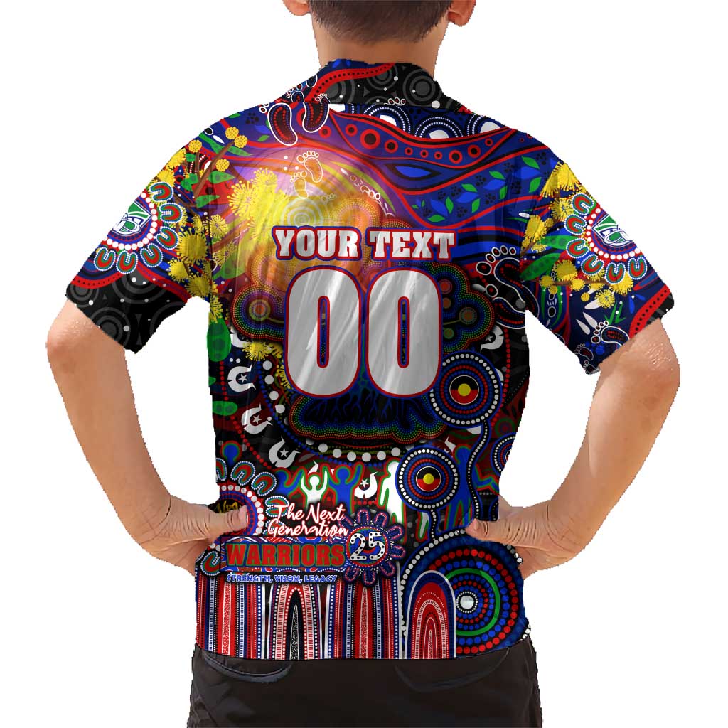 Personalised NAIDOC Week 2025 Warriors Rugby Kid Hawaiian Shirt Aboriginal Dot Painting