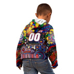 Personalised NAIDOC Week 2025 Warriors Rugby Kid Hoodie Aboriginal Dot Painting