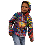 Personalised NAIDOC Week 2025 Warriors Rugby Kid Hoodie Aboriginal Dot Painting