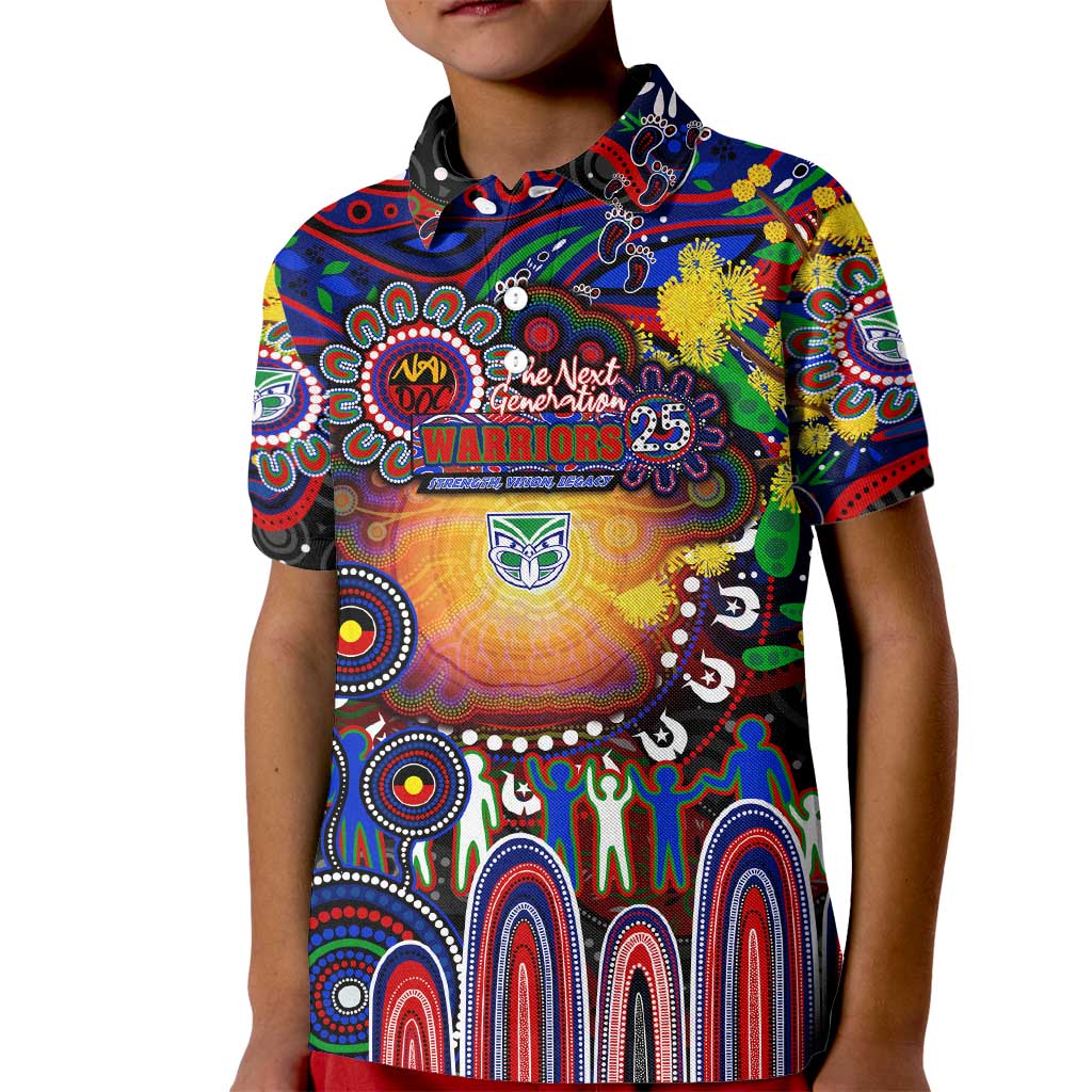 Personalised NAIDOC Week 2025 Warriors Rugby Kid Polo Shirt Aboriginal Dot Painting