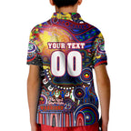 Personalised NAIDOC Week 2025 Warriors Rugby Kid Polo Shirt Aboriginal Dot Painting