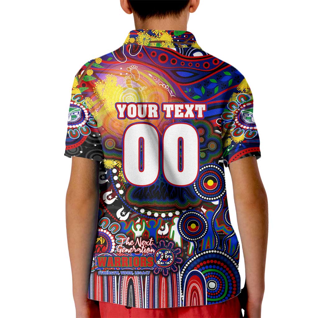 Personalised NAIDOC Week 2025 Warriors Rugby Kid Polo Shirt Aboriginal Dot Painting