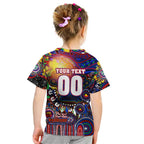 Personalised NAIDOC Week 2025 Warriors Rugby Kid T Shirt Aboriginal Dot Painting