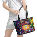NAIDOC Week 2025 Warriors Rugby Leather Tote Bag Aboriginal Dot Painting