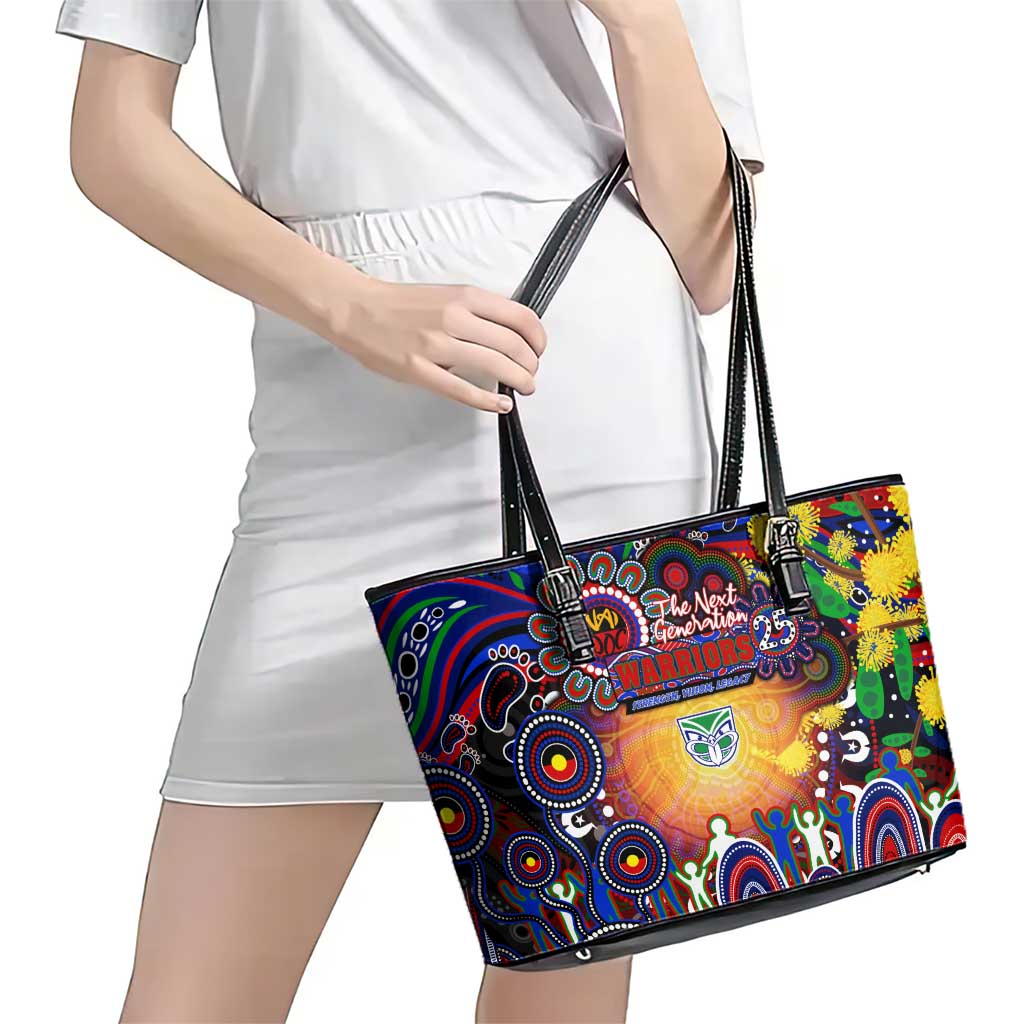 NAIDOC Week 2025 Warriors Rugby Leather Tote Bag Aboriginal Dot Painting