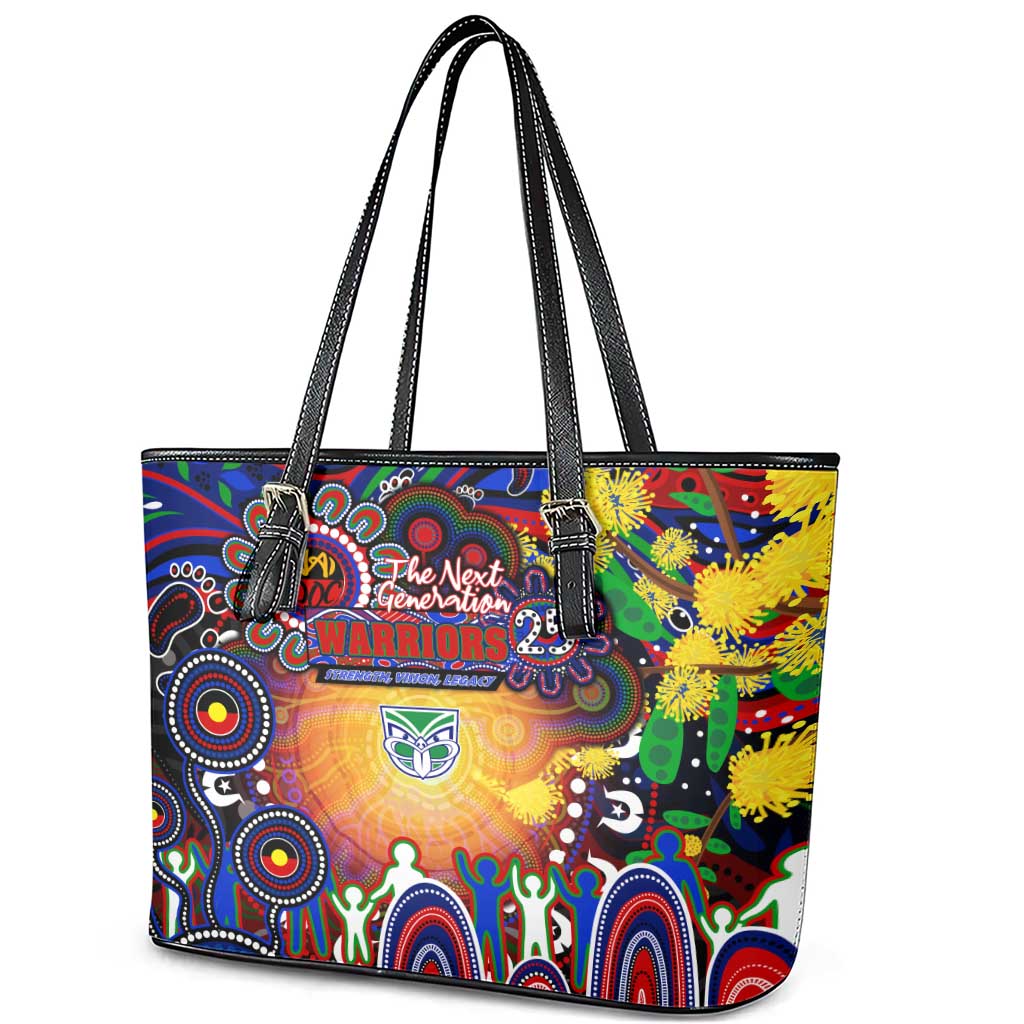 NAIDOC Week 2025 Warriors Rugby Leather Tote Bag Aboriginal Dot Painting