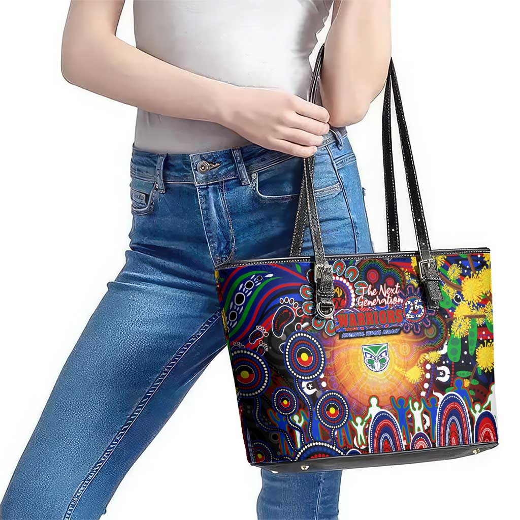 NAIDOC Week 2025 Warriors Rugby Leather Tote Bag Aboriginal Dot Painting