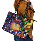 NAIDOC Week 2025 Warriors Rugby Leather Tote Bag Aboriginal Dot Painting