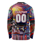 Personalised NAIDOC Week 2025 Warriors Rugby Long Sleeve Shirt Aboriginal Dot Painting