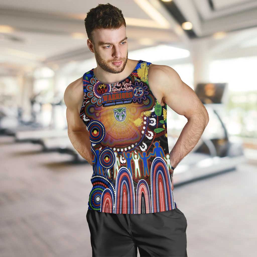 Personalised NAIDOC Week 2025 Warriors Rugby Men Tank Top Aboriginal Dot Painting