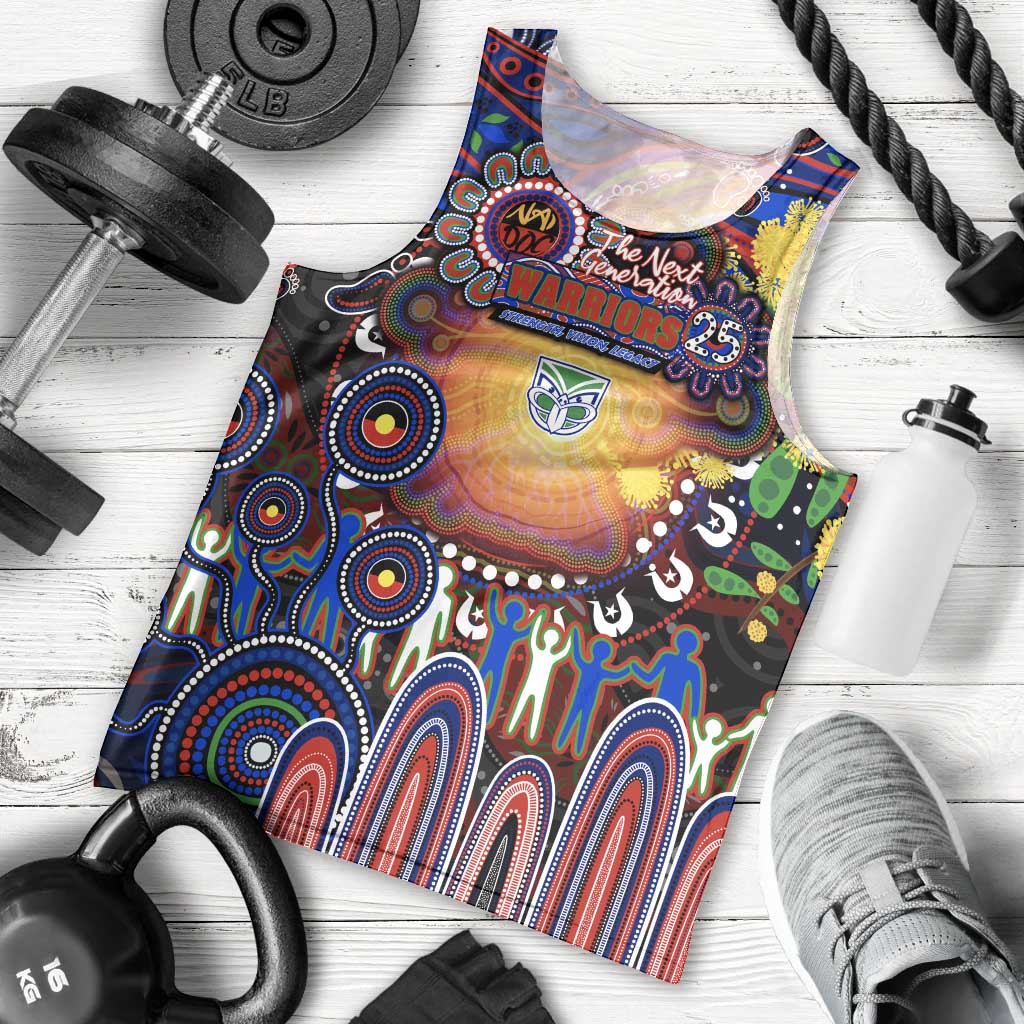 Personalised NAIDOC Week 2025 Warriors Rugby Men Tank Top Aboriginal Dot Painting