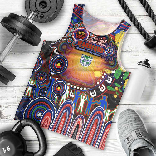 Personalised NAIDOC Week 2025 Warriors Rugby Men Tank Top Aboriginal Dot Painting