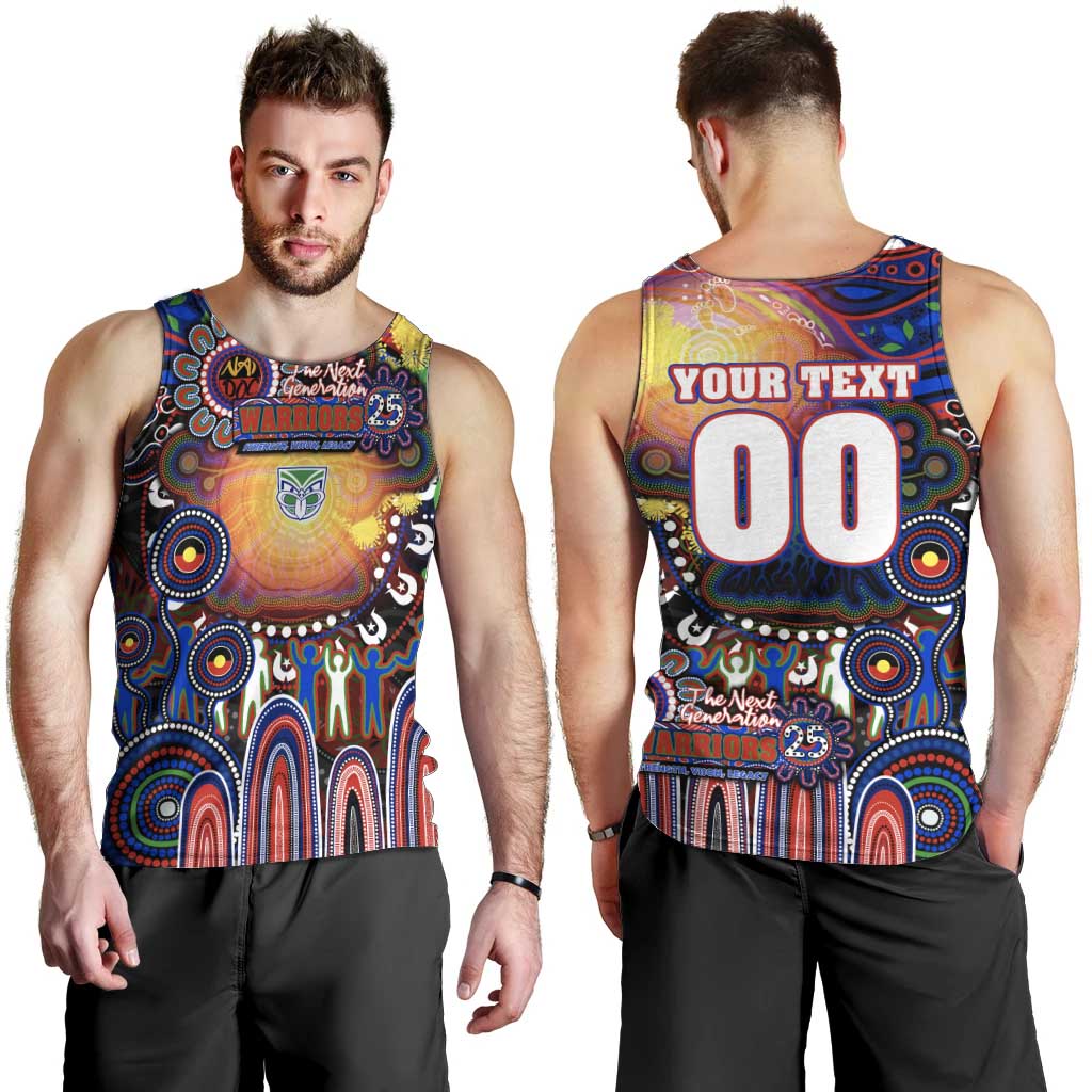Personalised NAIDOC Week 2025 Warriors Rugby Men Tank Top Aboriginal Dot Painting