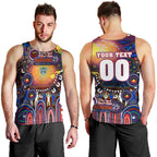Personalised NAIDOC Week 2025 Warriors Rugby Men Tank Top Aboriginal Dot Painting