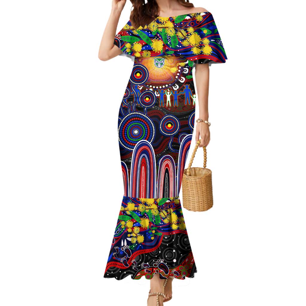 Personalised NAIDOC Week 2025 Warriors Rugby Mermaid Dress Aboriginal Dot Painting