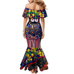 Personalised NAIDOC Week 2025 Warriors Rugby Mermaid Dress Aboriginal Dot Painting