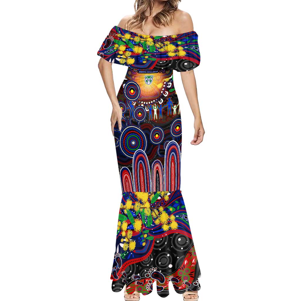 Personalised NAIDOC Week 2025 Warriors Rugby Mermaid Dress Aboriginal Dot Painting