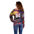 Personalised NAIDOC Week 2025 Warriors Rugby Off Shoulder Sweater Aboriginal Dot Painting
