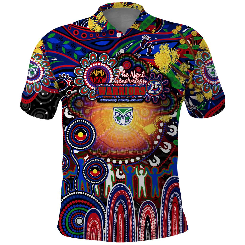 Personalised NAIDOC Week 2025 Warriors Rugby Polo Shirt Aboriginal Dot Painting
