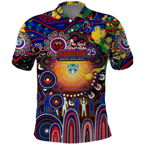 Personalised NAIDOC Week 2025 Warriors Rugby Polo Shirt Aboriginal Dot Painting