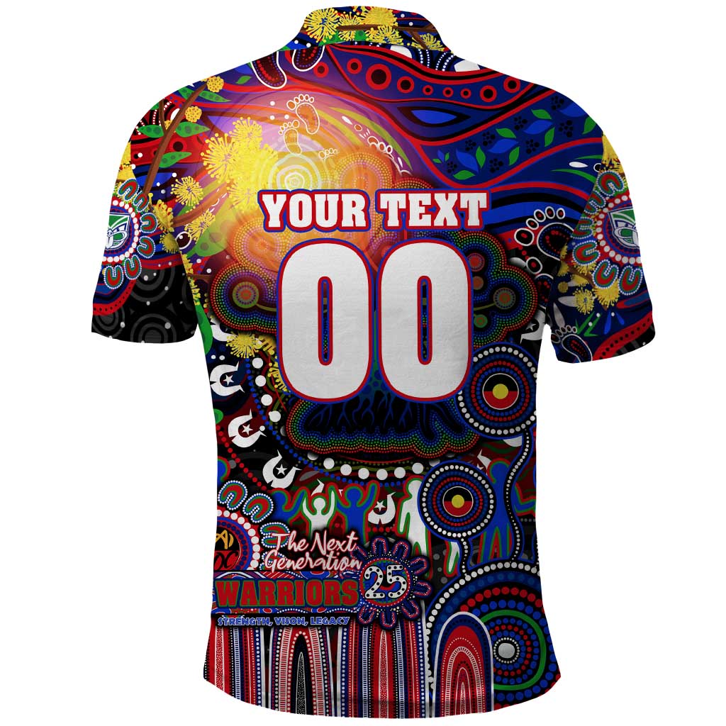 Personalised NAIDOC Week 2025 Warriors Rugby Polo Shirt Aboriginal Dot Painting