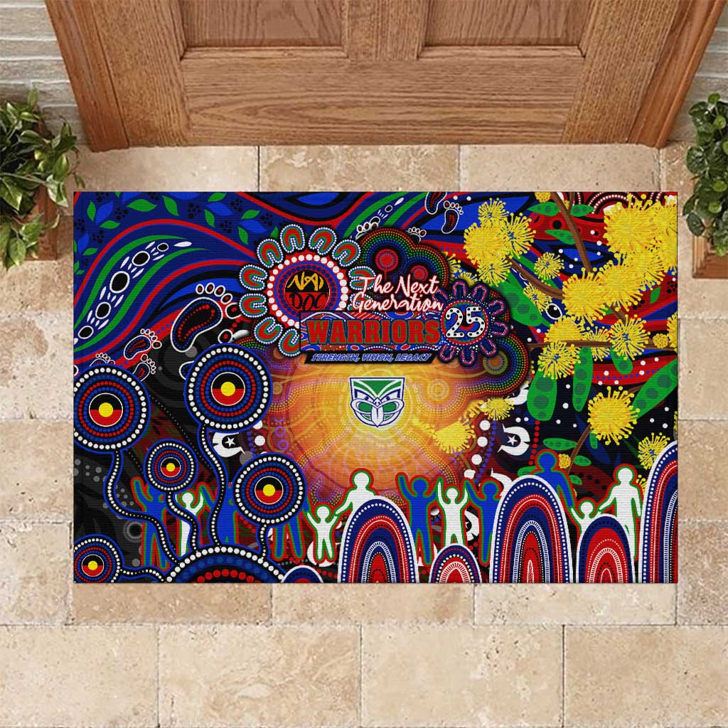 NAIDOC Week 2025 Warriors Rugby Rubber Doormat Aboriginal Dot Painting
