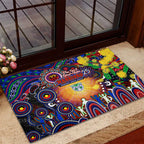 NAIDOC Week 2025 Warriors Rugby Rubber Doormat Aboriginal Dot Painting