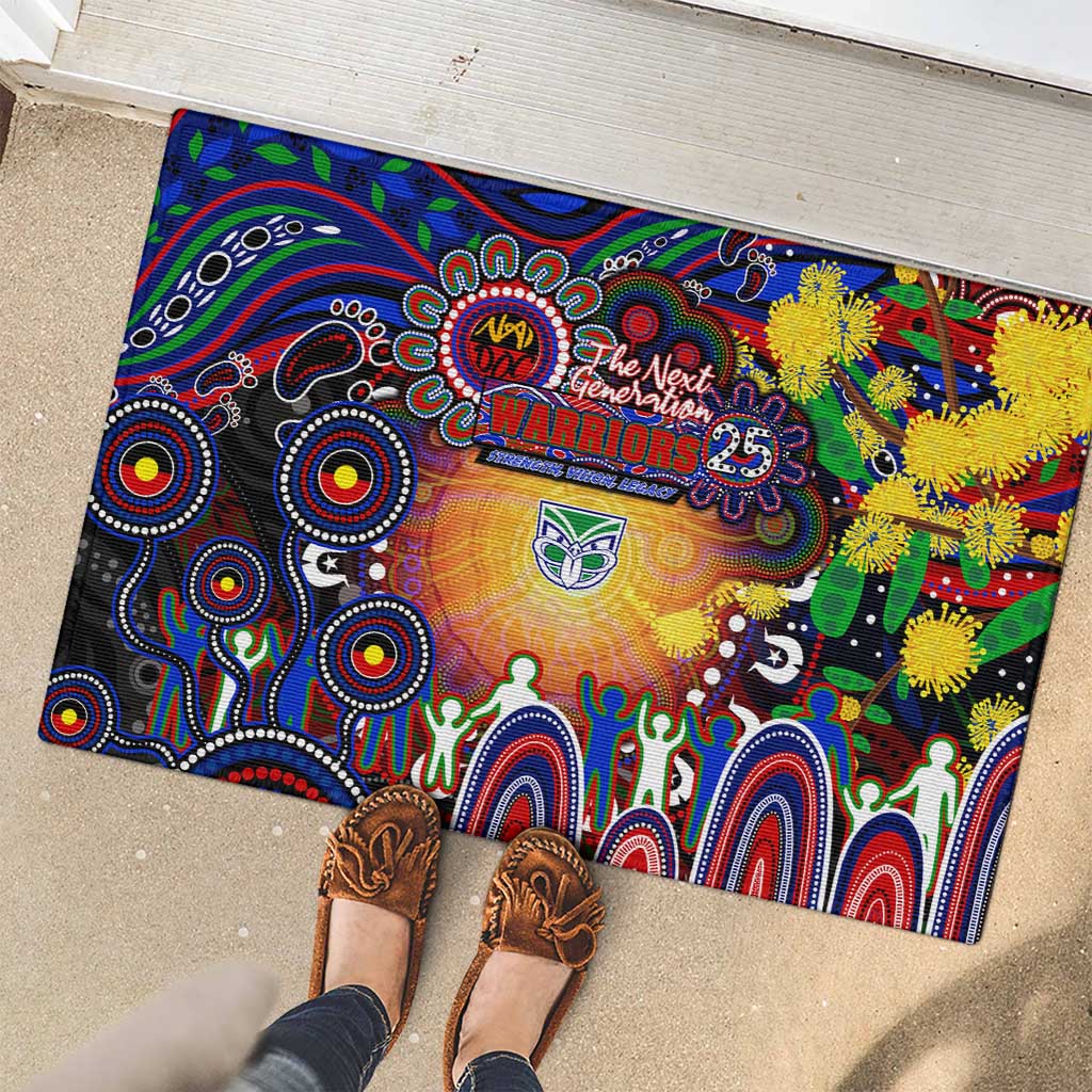 NAIDOC Week 2025 Warriors Rugby Rubber Doormat Aboriginal Dot Painting
