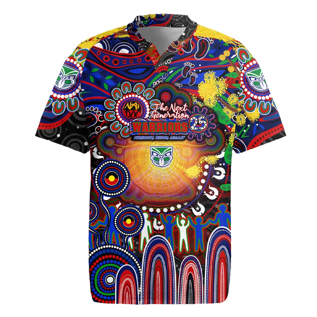 Personalised NAIDOC Week 2025 Warriors Rugby Rugby Jersey Aboriginal Dot Painting