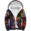 Personalised NAIDOC Week 2025 Warriors Rugby Sherpa Hoodie Aboriginal Dot Painting