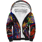 Personalised NAIDOC Week 2025 Warriors Rugby Sherpa Hoodie Aboriginal Dot Painting