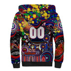 Personalised NAIDOC Week 2025 Warriors Rugby Sherpa Hoodie Aboriginal Dot Painting