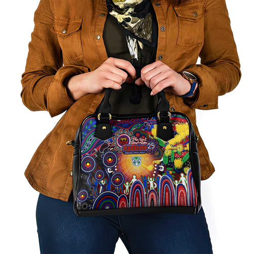 NAIDOC Week 2025 Warriors Rugby Shoulder Handbag Aboriginal Dot Painting