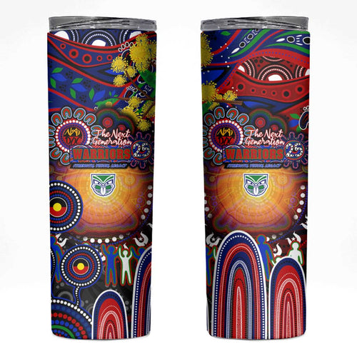 NAIDOC Week 2025 Warriors Rugby Skinny Tumbler Aboriginal Dot Painting