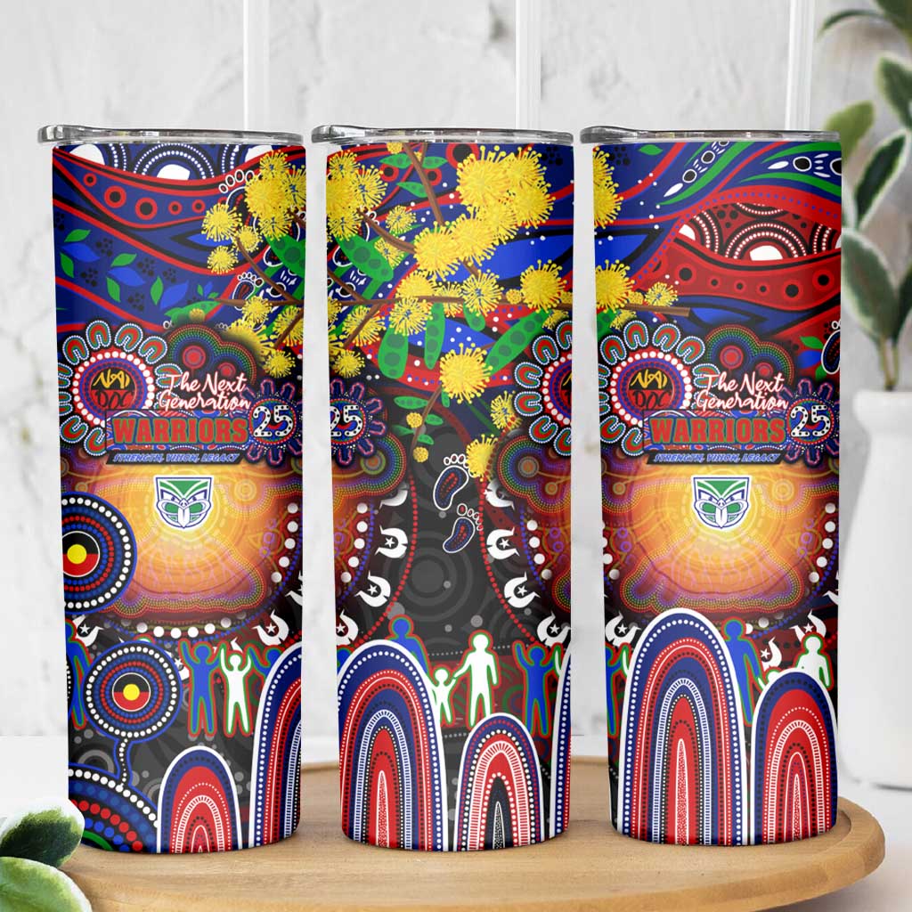 NAIDOC Week 2025 Warriors Rugby Skinny Tumbler Aboriginal Dot Painting