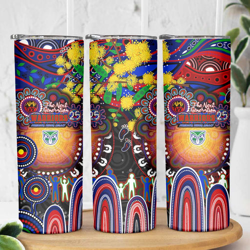 NAIDOC Week 2025 Warriors Rugby Skinny Tumbler Aboriginal Dot Painting