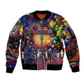 Personalised NAIDOC Week 2025 Warriors Rugby Sleeve Zip Bomber Jacket Aboriginal Dot Painting