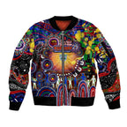 Personalised NAIDOC Week 2025 Warriors Rugby Sleeve Zip Bomber Jacket Aboriginal Dot Painting