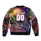Personalised NAIDOC Week 2025 Warriors Rugby Sleeve Zip Bomber Jacket Aboriginal Dot Painting