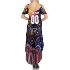 Personalised NAIDOC Week 2025 Warriors Rugby Summer Maxi Dress Aboriginal Dot Painting