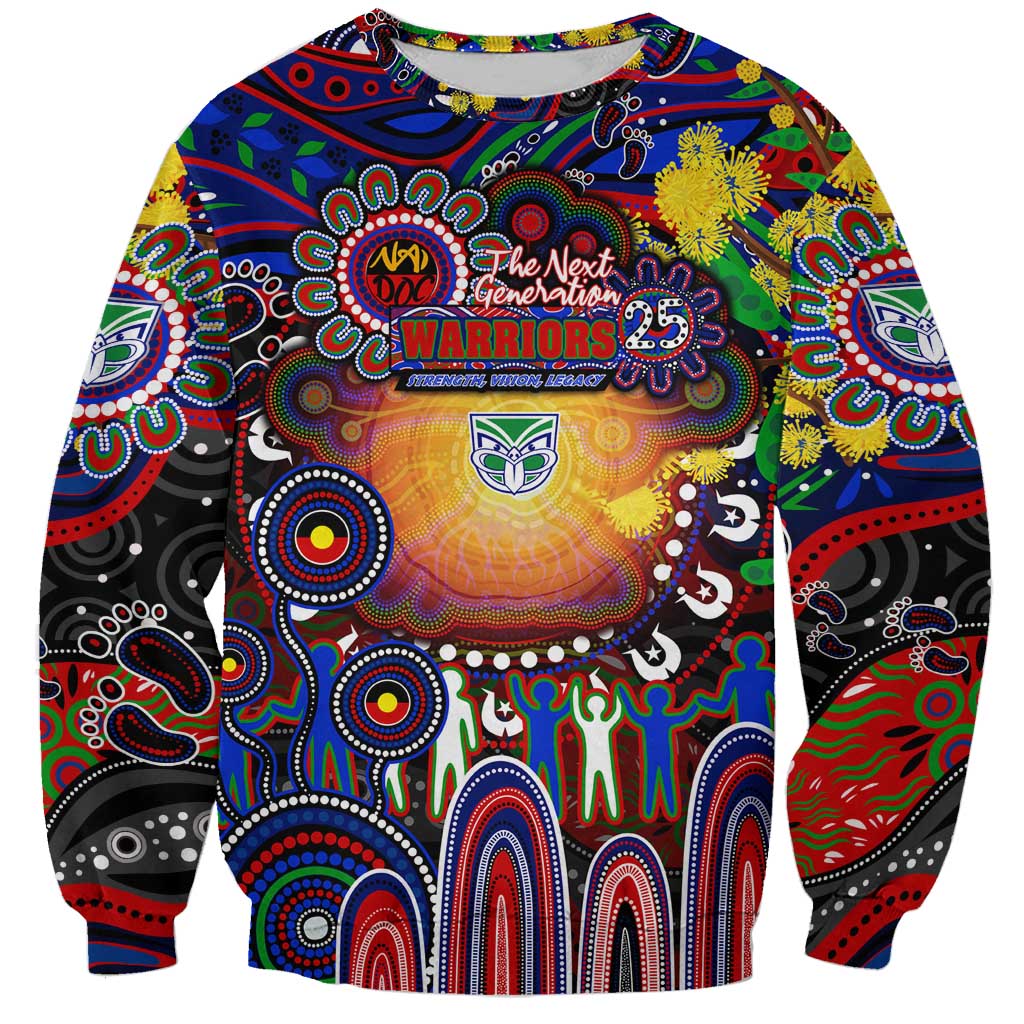 Personalised NAIDOC Week 2025 Warriors Rugby Sweatshirt Aboriginal Dot Painting