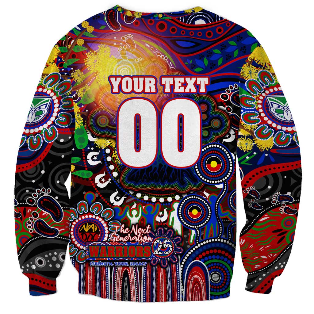 Personalised NAIDOC Week 2025 Warriors Rugby Sweatshirt Aboriginal Dot Painting