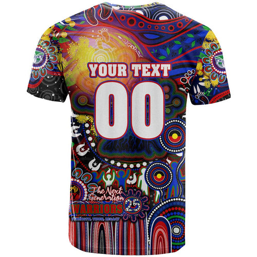 Personalised NAIDOC Week 2025 Warriors Rugby T Shirt Aboriginal Dot Painting