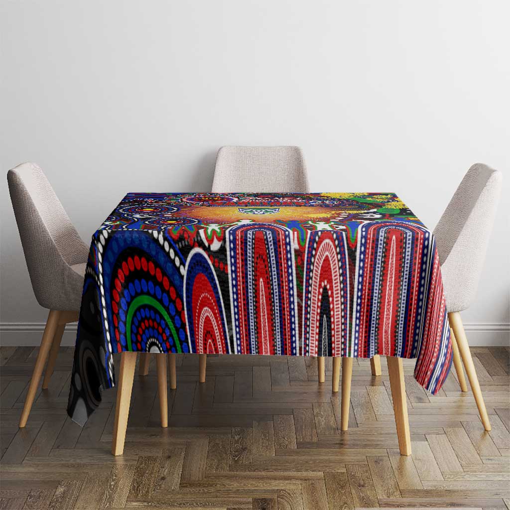 NAIDOC Week 2025 Warriors Rugby Tablecloth Aboriginal Dot Painting