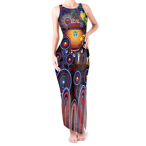 Personalised NAIDOC Week 2025 Warriors Rugby Tank Maxi Dress Aboriginal Dot Painting