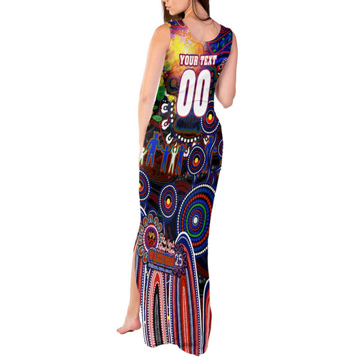 Personalised NAIDOC Week 2025 Warriors Rugby Tank Maxi Dress Aboriginal Dot Painting