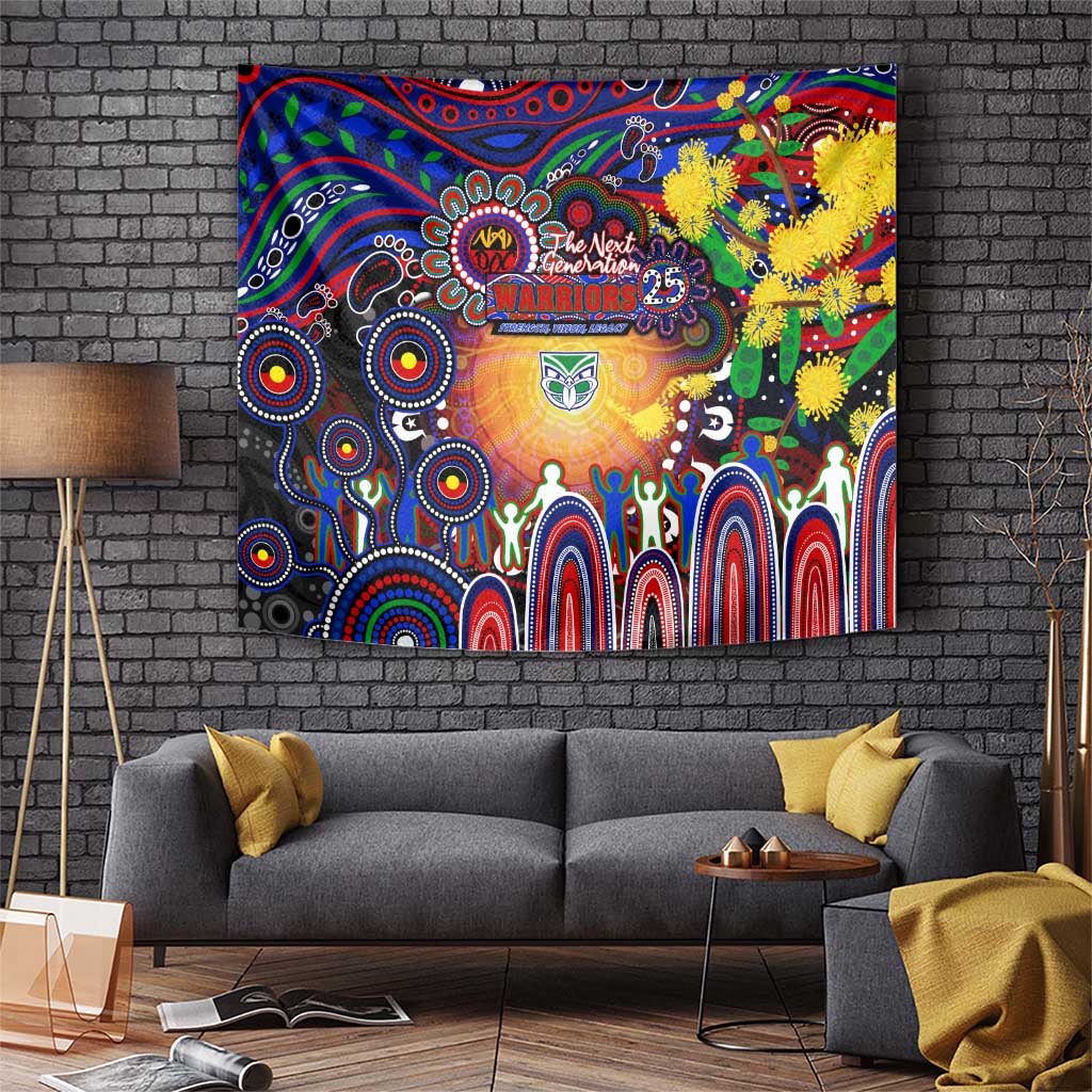 NAIDOC Week 2025 Warriors Rugby Tapestry Aboriginal Dot Painting