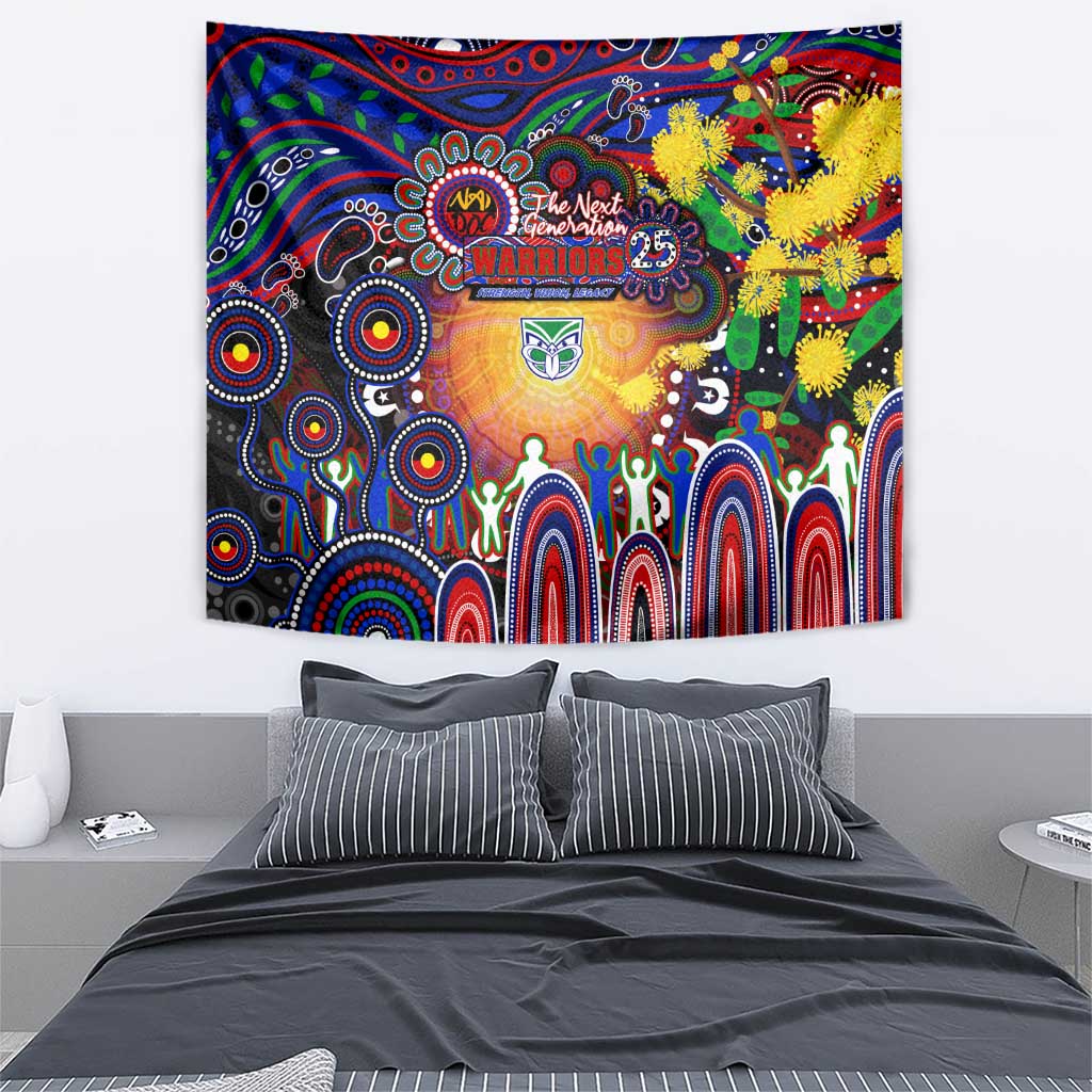 NAIDOC Week 2025 Warriors Rugby Tapestry Aboriginal Dot Painting