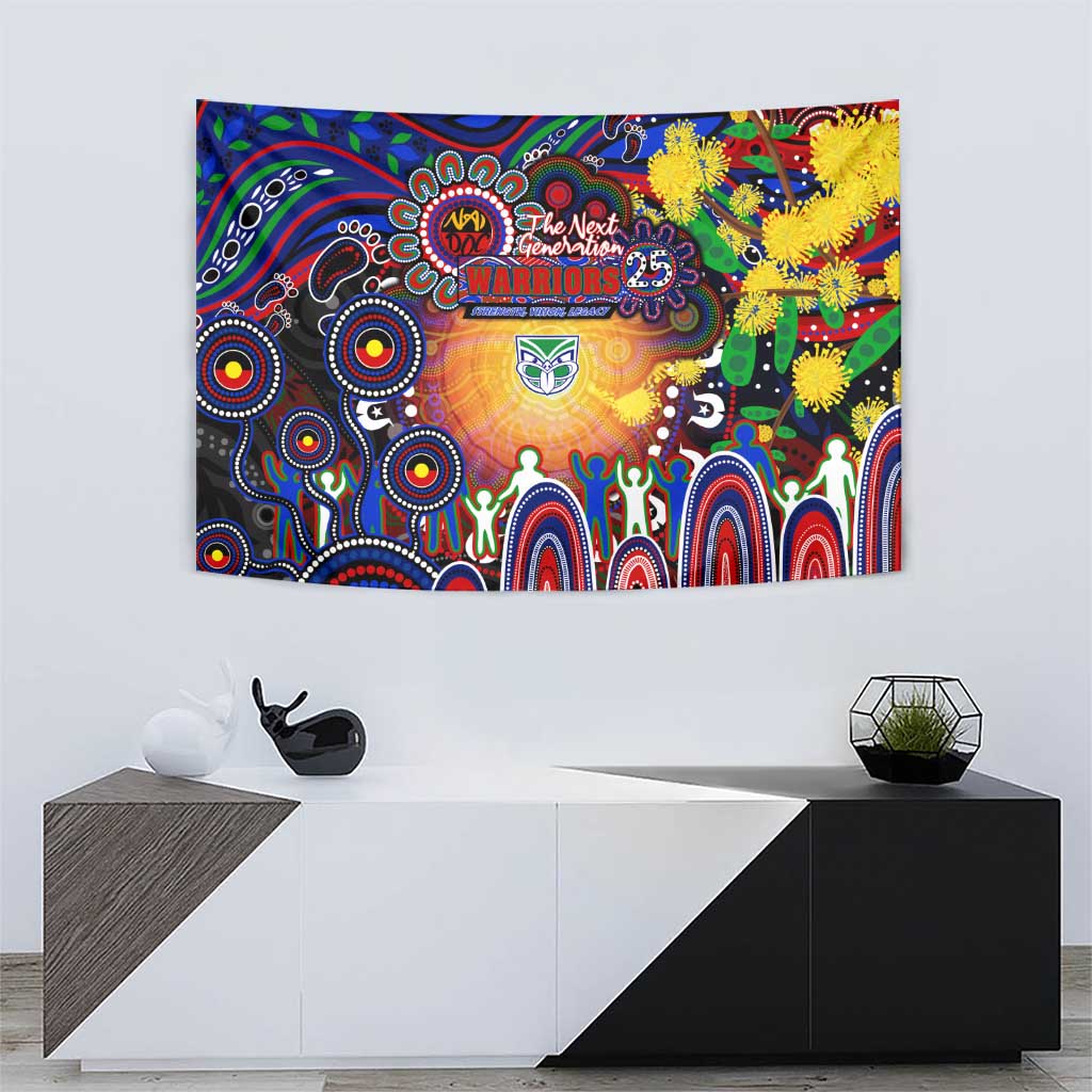 NAIDOC Week 2025 Warriors Rugby Tapestry Aboriginal Dot Painting